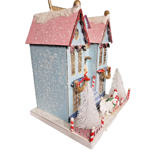 Holiday House Cody Foster Large 13.5" Putz Festive Mansion HOU-312 Collectible - Picture 4 of 7